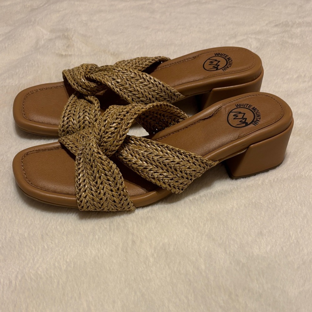 White Mountain Women's Brown Braided 1.5 inch Heels